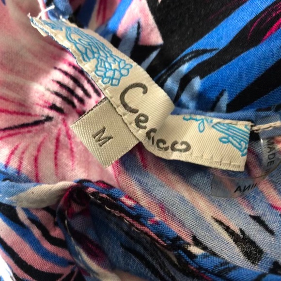 Cecico multi colored Leaf Print flowy crop top - Picture 6 of 7